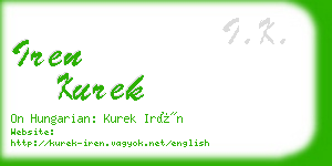 iren kurek business card